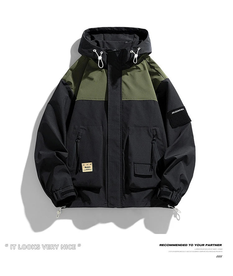 2024 Men's Waterproof Jacket Fashion Casual Hoodies Coat Streetwear Autumn Anti-wind Jacket Outdoor Travel Climbing Outerwear