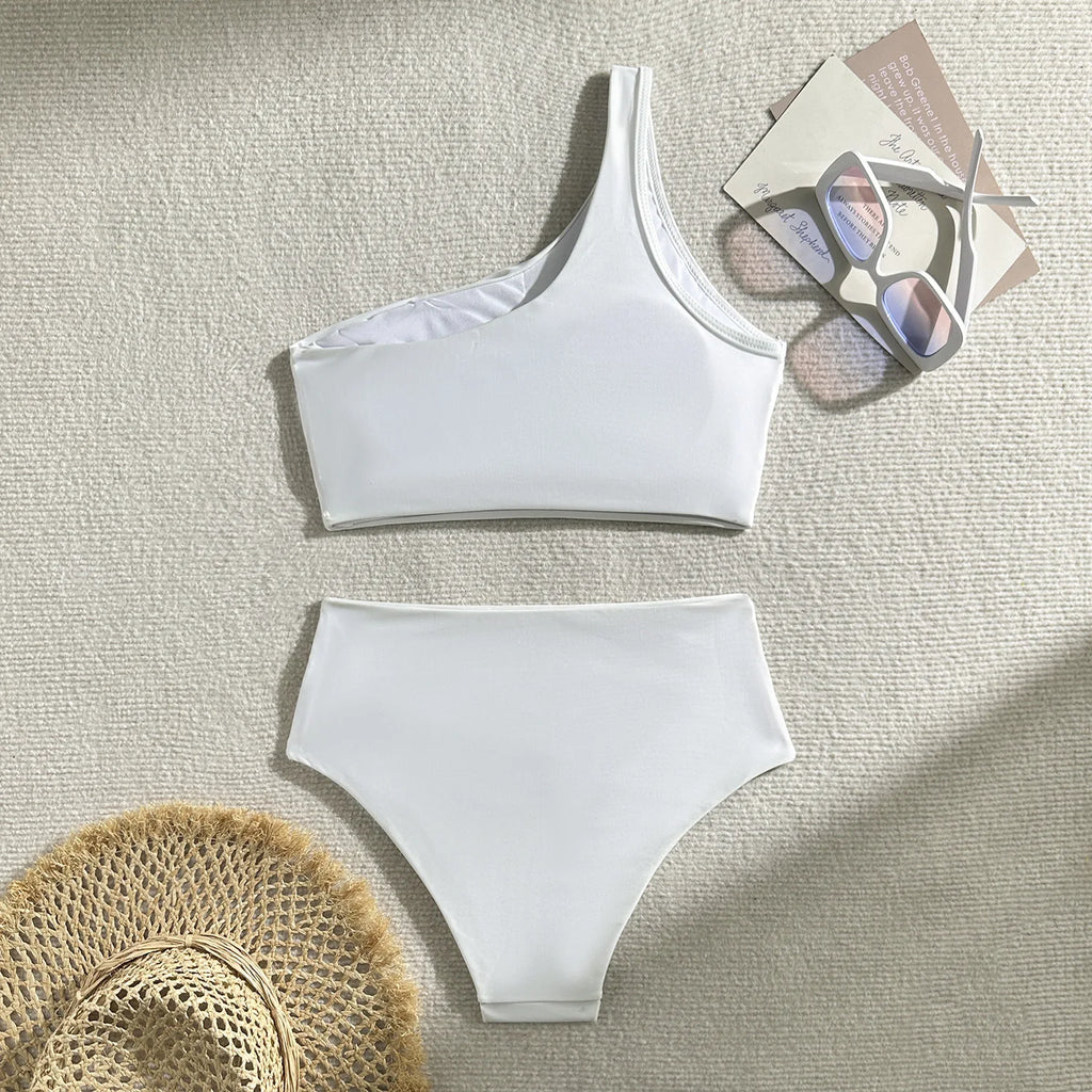 Micro Bikini Set Brazilian Biquini One Shoulder Thong Swimsuit Women High Cut Bathing Suit Swimwear Female Summer Beachwear