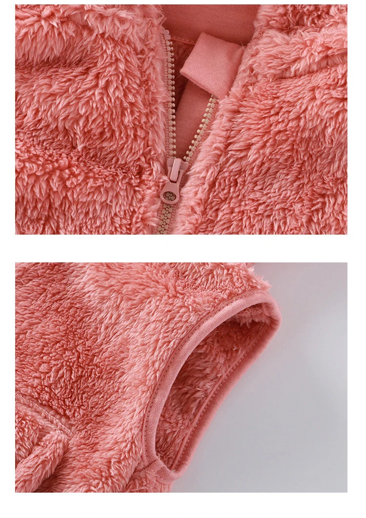Ircomll Children's vest winter Fall Bape Plush Hooded Bear Outerwear For Girls Boys Children Coat Baby Top Waistcoat Girl Outfit
