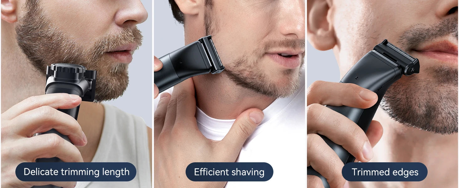 KENSEN S15 Electric Tirmmer for Men Dual-sided Blade IPX6 Waterproof Body Hair Razor Beard Trimmer 2 in 1 Trimmers for Barber