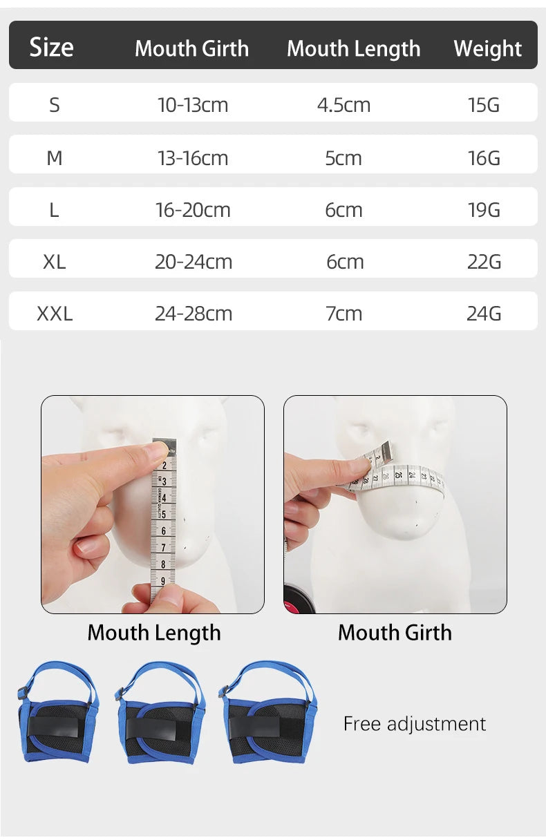 Dog Muzzle Anti Barking Pet Adjustable Anti-Bite Puppy Breathable Soft Dog Mouth Cover Elastic Strap Pet Supplies Basket Muzzle