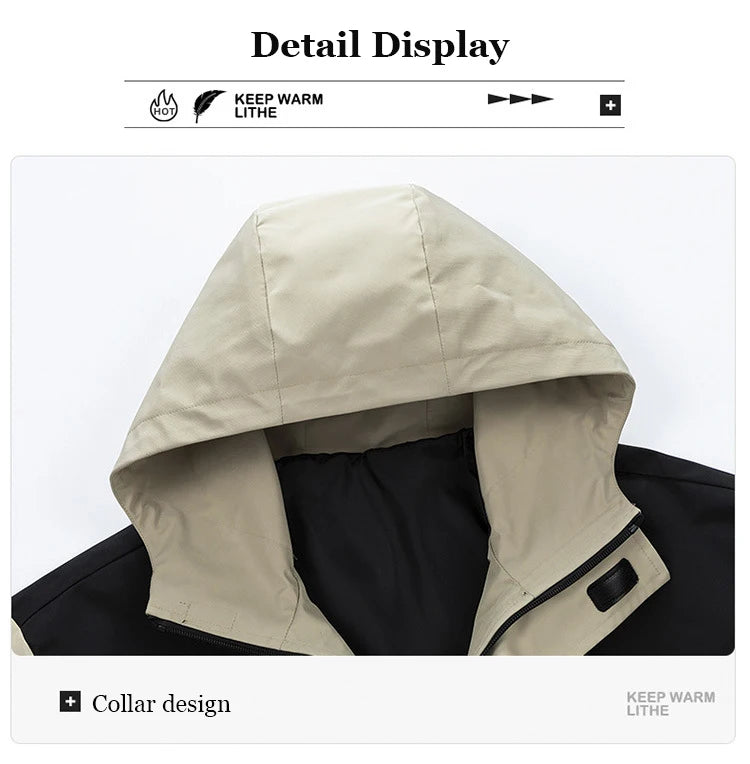 2024 Men's Waterproof Jacket Fashion Casual Hoodies Coat Streetwear Autumn Anti-wind Jacket Outdoor Travel Climbing Outerwear