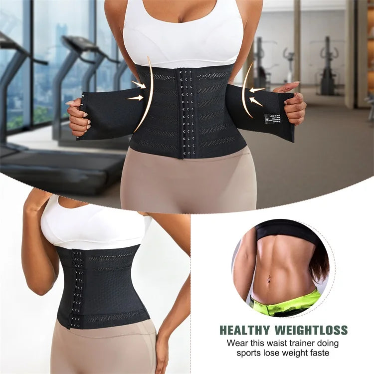 MiiOW Waist Trainer Corset Women Binders Shapers Tummy Wrap Body Shapewear Slimming Belt Flat Belly Workout Postpartum Girdle