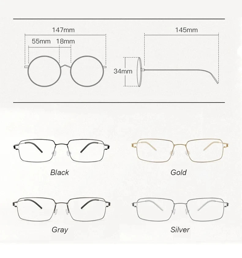 Men Business Reading Glasses Anti-Blue Light Titanium Alloy Frame Male Hyperopia Presbyopia Prescription Glasses