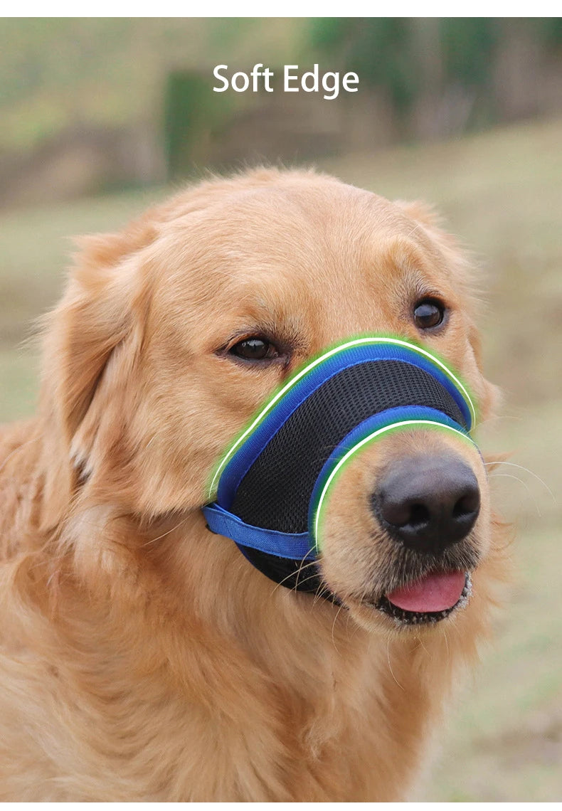 Dog Muzzle Anti Barking Pet Adjustable Anti-Bite Puppy Breathable Soft Dog Mouth Cover Elastic Strap Pet Supplies Basket Muzzle