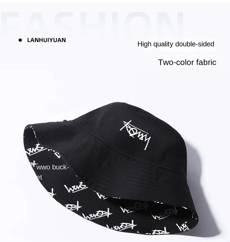 Big Head Letter Bucket Hat for Men Women XL Large Hip Hop Cap Fisherman Hat Summer Sun Hat Plus Size Panama