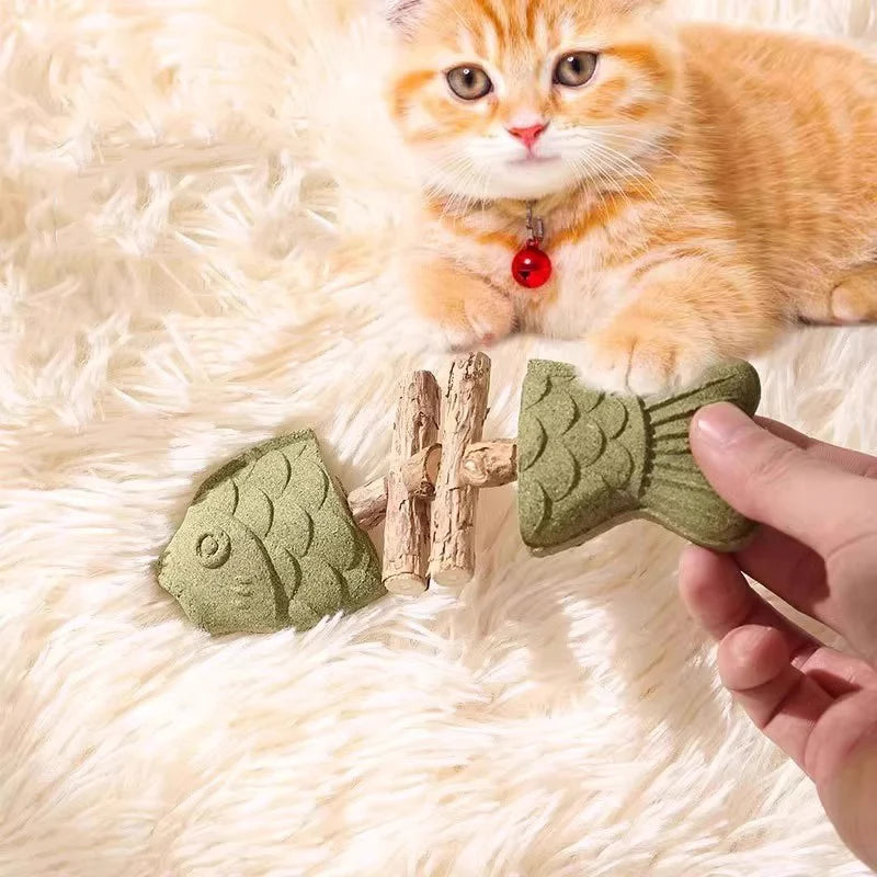 Catnip Balls Funny Fish Bone Cat Toys Lickable Snack Catnip Silvervine Kitten Chewing Cleaning Teeth Toy For Cats Pet Supplies