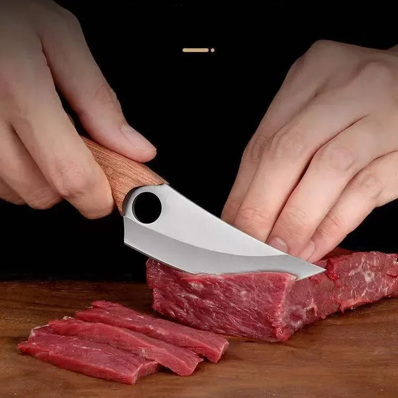 WXCOO Stainless Steel Meat Cleaver Knife Kitchen Sharp Boning Household Fruit Paring BBQ Knife Wooden Handle Kitchen Supplies
