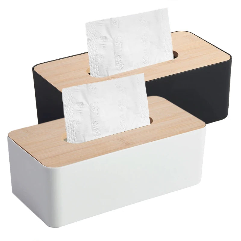 Kitchen Tissue Box Plastic Detachable Rectangle Minimally Designed Paper Box for Household Dining Table Living Room Bathroom TMZ