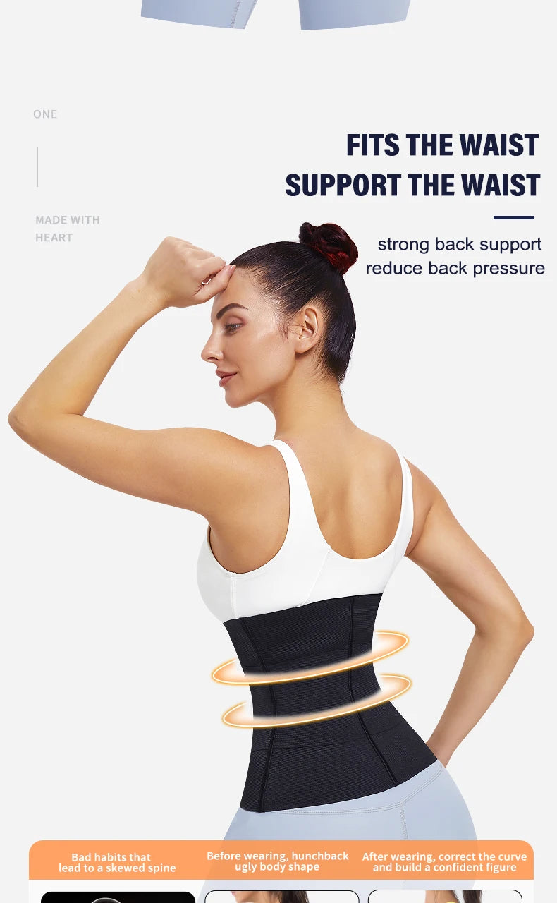 MiiOW Waist Trainer Corset Women Binders Shapers Tummy Wrap Body Shapewear Slimming Belt Flat Belly Workout Postpartum Girdle