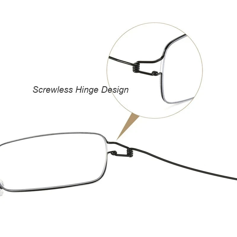 Men Business Reading Glasses Anti-Blue Light Titanium Alloy Frame Male Hyperopia Presbyopia Prescription Glasses