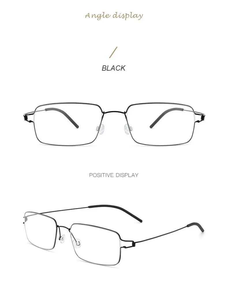 Men Business Reading Glasses Anti-Blue Light Titanium Alloy Frame Male Hyperopia Presbyopia Prescription Glasses
