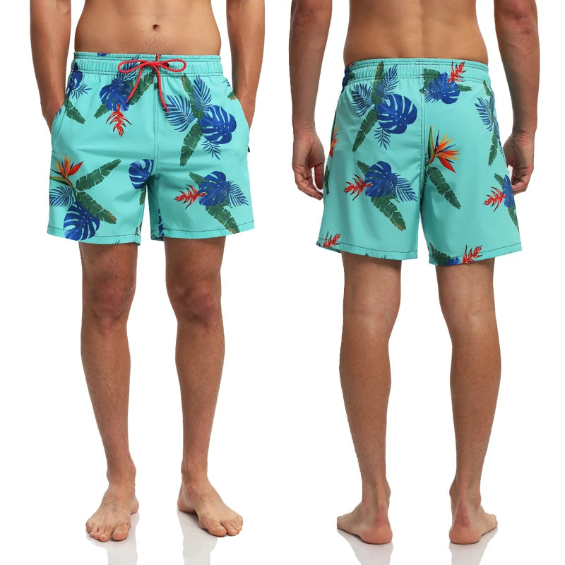 Escatch 2026 Summer New Arrival Mens Shorts Gym Classic Polyester Printing Quick Dry With Pockets Maillot De Bain Homme Swimsuit