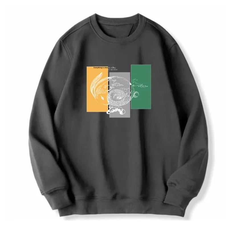 Men's Plus Size Sweatshirts Autumn Pullovers 1XL-7XL Man Round Neck Long Sleeve Tops Printed Hoodies Male Clothing 110-180KG