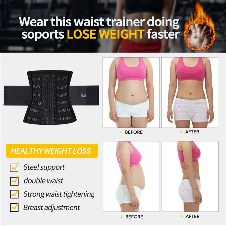 MiiOW Waist Trainer Corset Women Binders Shapers Tummy Wrap Body Shapewear Slimming Belt Flat Belly Workout Postpartum Girdle