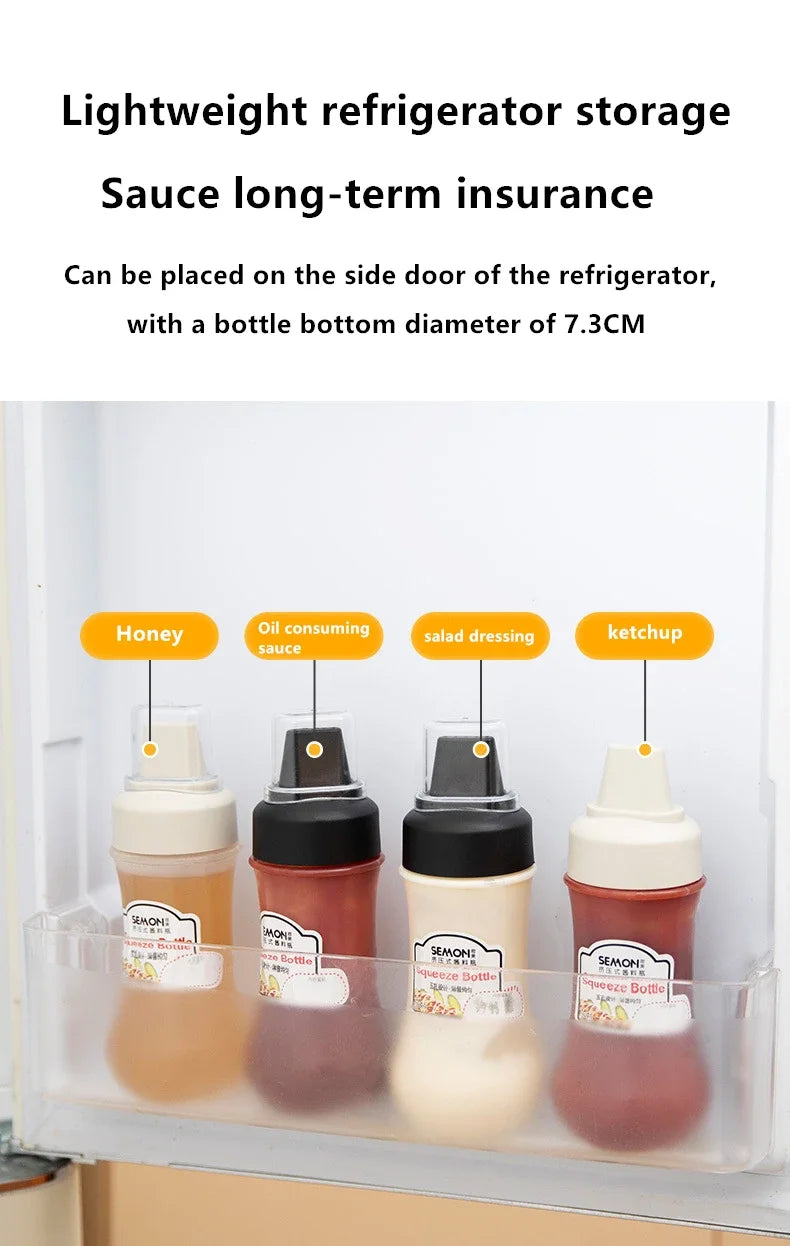 1/2/3pcs Squeeze Sauce Bottle Leak Proof Refillable Condiment Container For Salad Ketchup Honey Jam Squeeze Sauce Bottle Kitchen