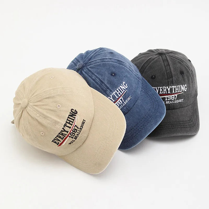 Retro Washed Cotton Children Baseball Hat Fashion Letter Kids Peaked Caps Cotton Solid Color Baby Duck Tongue Cap Boy Girl Visor