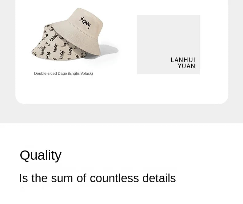 Big Head Letter Bucket Hat for Men Women XL Large Hip Hop Cap Fisherman Hat Summer Sun Hat Plus Size Panama