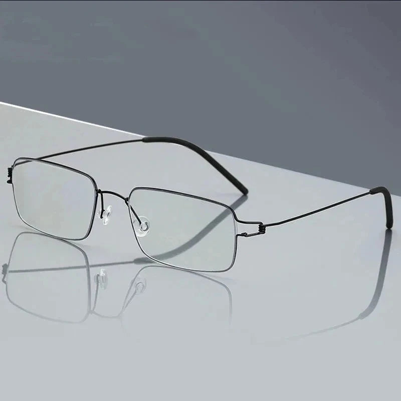 Men Business Reading Glasses Anti-Blue Light Titanium Alloy Frame Male Hyperopia Presbyopia Prescription Glasses
