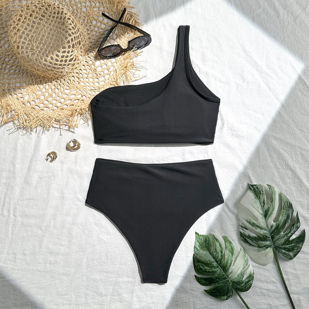 Micro Bikini Set Brazilian Biquini One Shoulder Thong Swimsuit Women High Cut Bathing Suit Swimwear Female Summer Beachwear