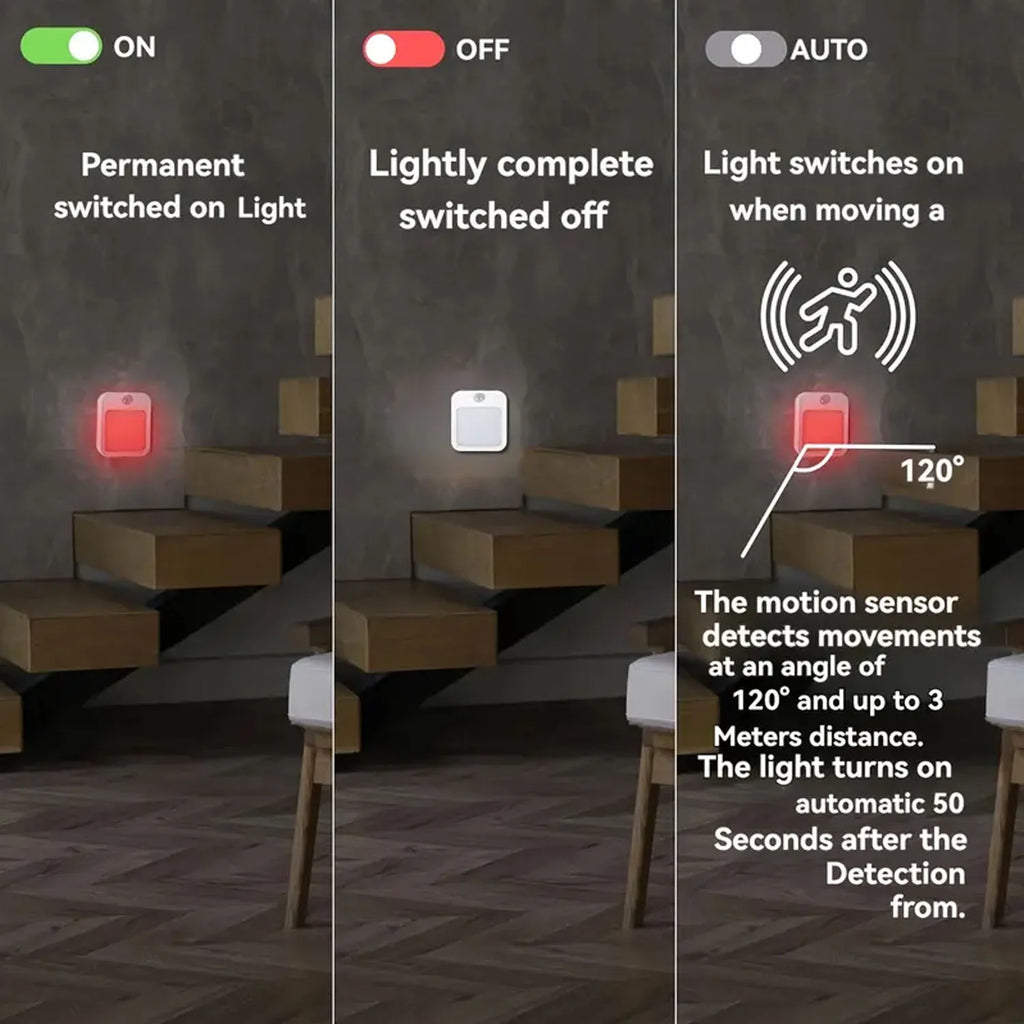 1PC Red Light Night Light With A Plug, Intelligent Night Light, Automatic On/Off, Suitable For Bedroom, Bathroom, Kitchen