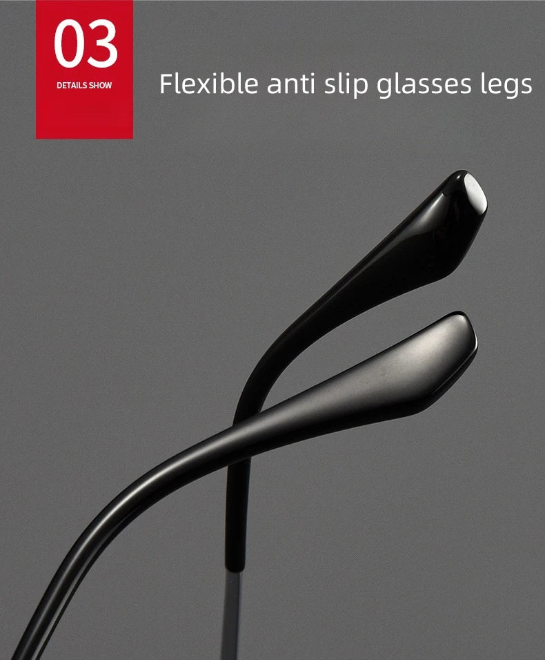 FIRADA Fashion Comfortable Eyeglasses Retro Square Titanium Eyewear Plus Size Prescription Glasses Frame For Men Women 93006-C