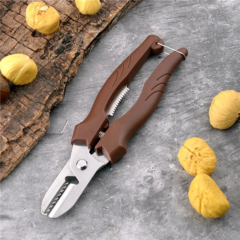 Multipurpose Chestnut Scissors Peeler Chestnut Shell Peeling and Leather Clip Cross Cutting Knife Chestnut Peeler For Kitchen