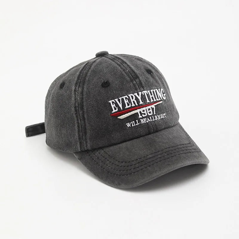 Retro Washed Cotton Children Baseball Hat Fashion Letter Kids Peaked Caps Cotton Solid Color Baby Duck Tongue Cap Boy Girl Visor