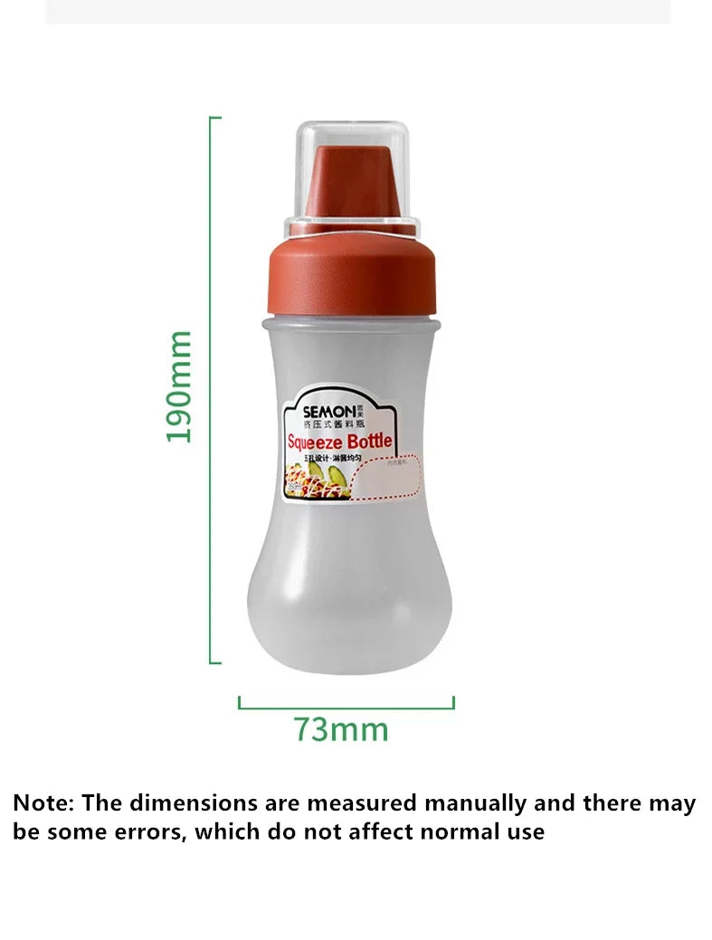 1/2/3pcs Squeeze Sauce Bottle Leak Proof Refillable Condiment Container For Salad Ketchup Honey Jam Squeeze Sauce Bottle Kitchen
