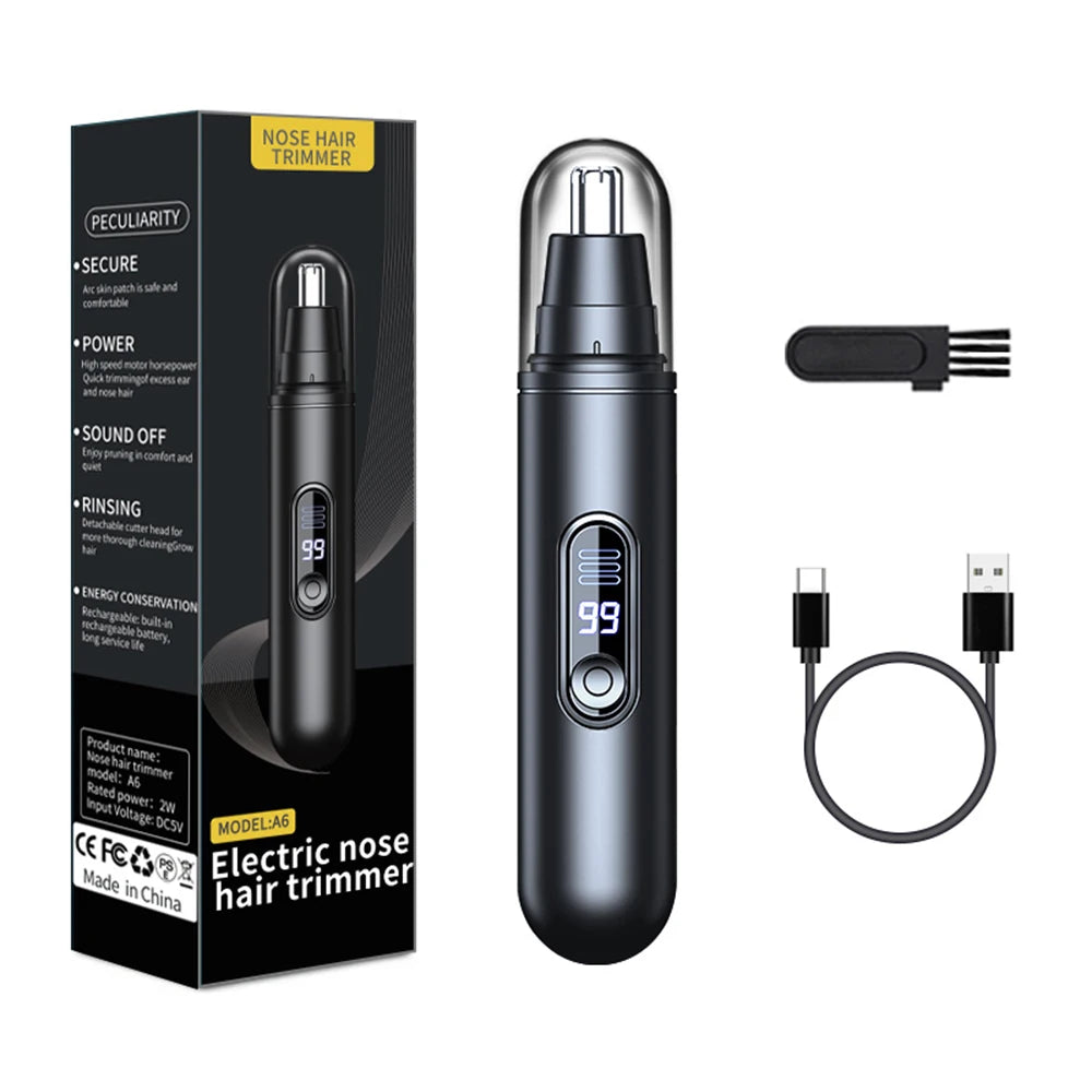 Electric Nose Hair Trimmer Battery Powered Travel Portable Nose Hair Cutter Mini Clipper For Men Eyebrow Ears Nose Hair Trimmer