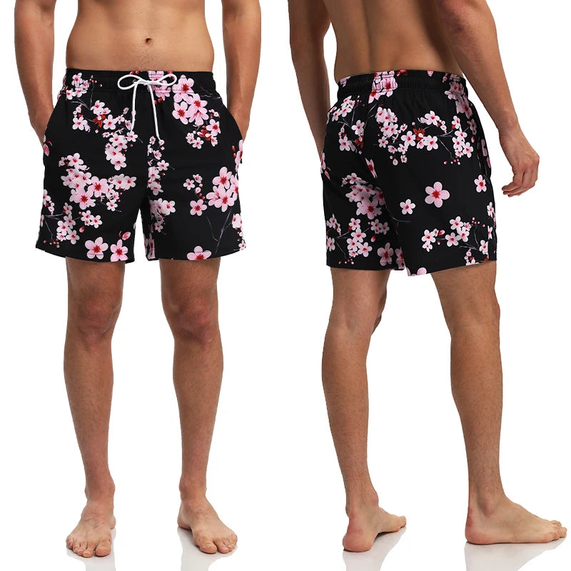 Escatch 2026 Summer New Arrival Mens Shorts Gym Classic Polyester Printing Quick Dry With Pockets Maillot De Bain Homme Swimsuit
