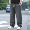 8XL Oversize Jeans Men Autumn Fashion Streetwear Pant Plus Size Cargo Jeans Soft Cotton Loose Baggy Casual Jeans For Dad Husband