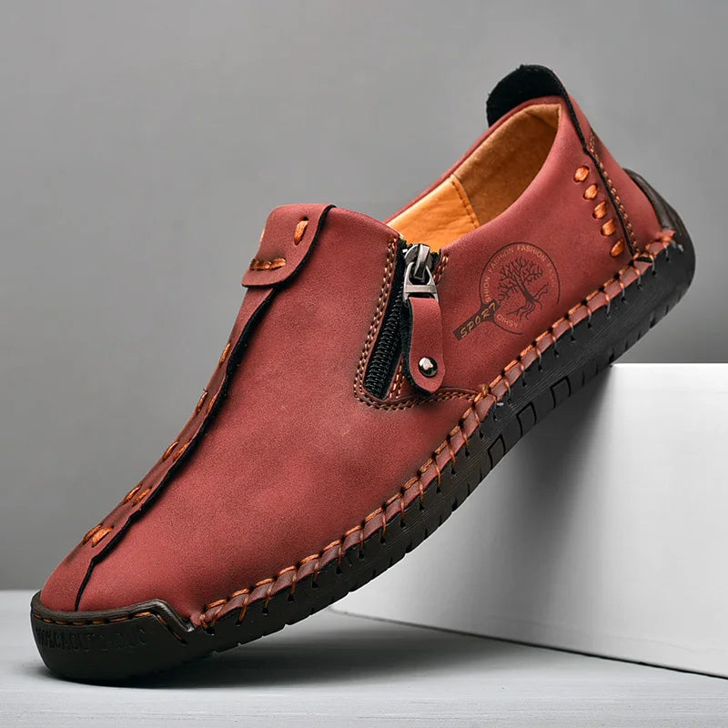 Comfortable Leather Men Shoes Casual Slip On Men Loafers Qlity Split Leather Shoes Men Flats Hot Sale Moccasins Shoes Plus Size