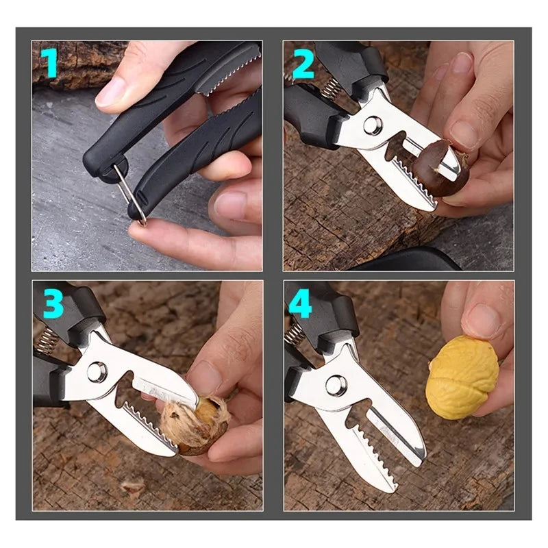 Multipurpose Chestnut Scissors Peeler Chestnut Shell Peeling and Leather Clip Cross Cutting Knife Chestnut Peeler For Kitchen
