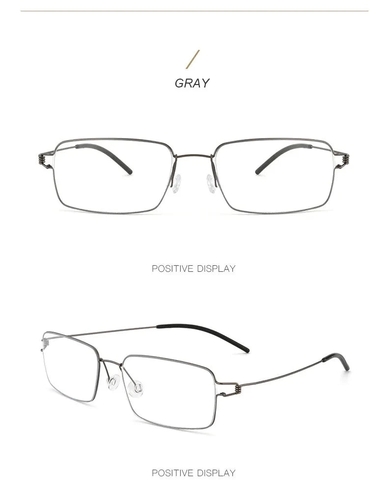 Men Business Reading Glasses Anti-Blue Light Titanium Alloy Frame Male Hyperopia Presbyopia Prescription Glasses