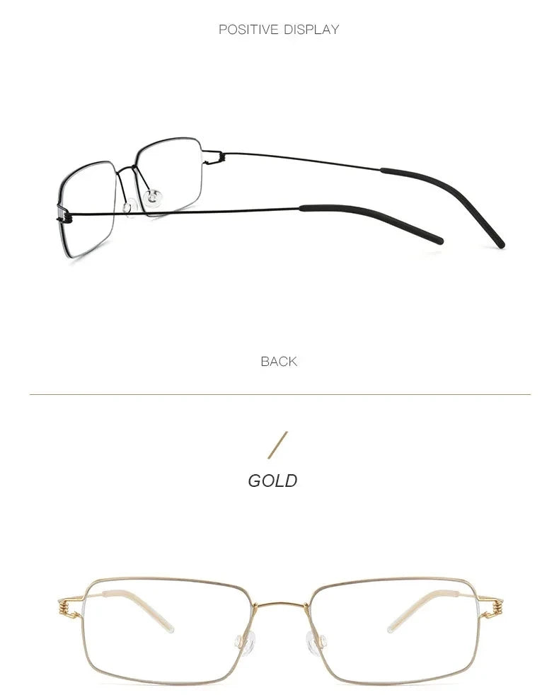 Men Business Reading Glasses Anti-Blue Light Titanium Alloy Frame Male Hyperopia Presbyopia Prescription Glasses