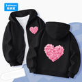 2025 Spring Autumn Baby Girls Cute Flower Heart Hooded Sweatshirt Children Zipper Jacket Coats Kids Zip-up Hoodies AXCH1
