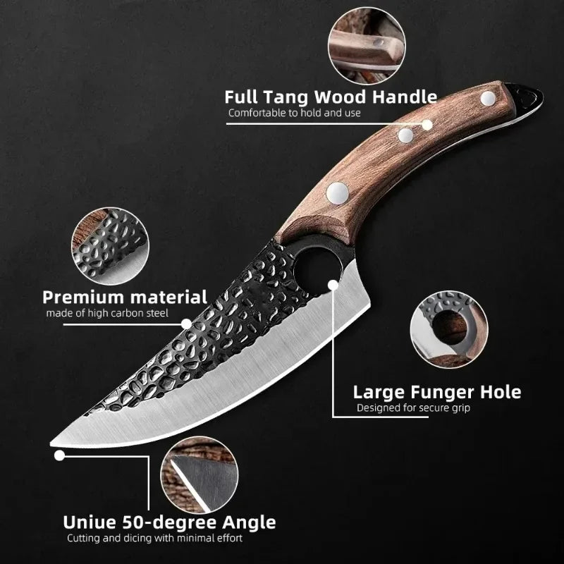 WXCOO Stainless Steel Meat Cleaver Knife Kitchen Sharp Boning Household Fruit Paring BBQ Knife Wooden Handle Kitchen Supplies