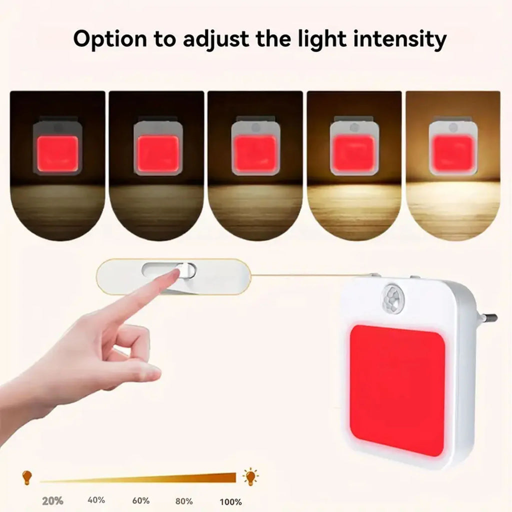 1PC Red Light Night Light With A Plug, Intelligent Night Light, Automatic On/Off, Suitable For Bedroom, Bathroom, Kitchen
