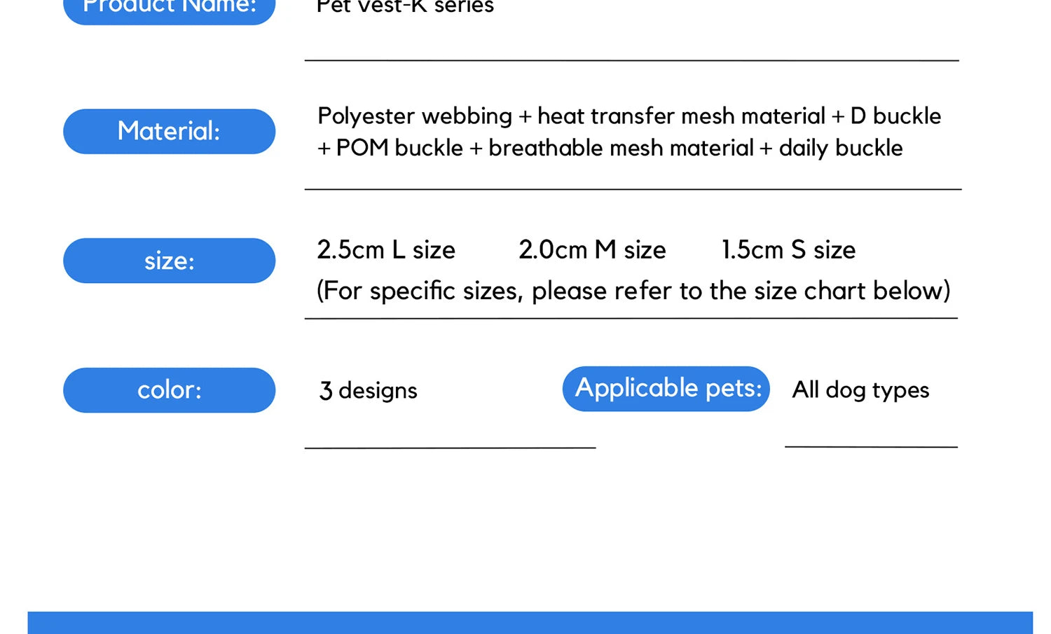 Pet Dog Harness Adjustable Chest Harness For Small  Medium Large Dogs Teddy Chihuahua Pet Supplies （S has no handle））