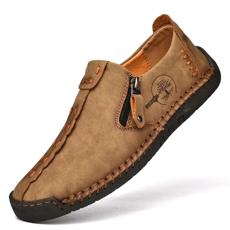 Comfortable Leather Men Shoes Casual Slip On Men Loafers Qlity Split Leather Shoes Men Flats Hot Sale Moccasins Shoes Plus Size