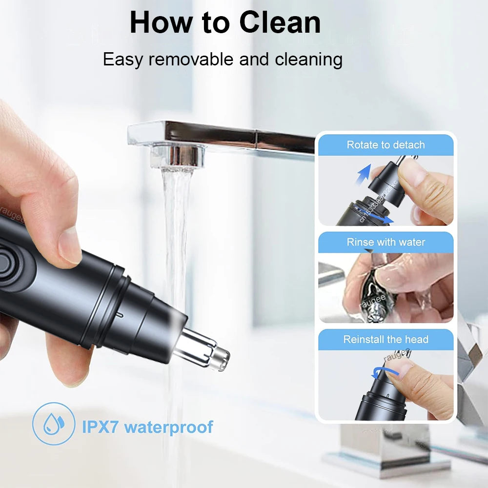 Electric Nose Hair Trimmer Battery Powered Travel Portable Nose Hair Cutter Mini Clipper For Men Eyebrow Ears Nose Hair Trimmer