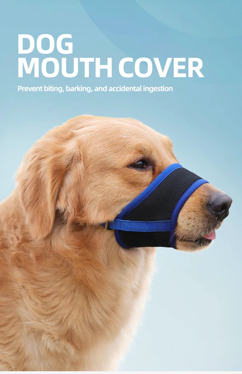 Dog Muzzle Anti Barking Pet Adjustable Anti-Bite Puppy Breathable Soft Dog Mouth Cover Elastic Strap Pet Supplies Basket Muzzle