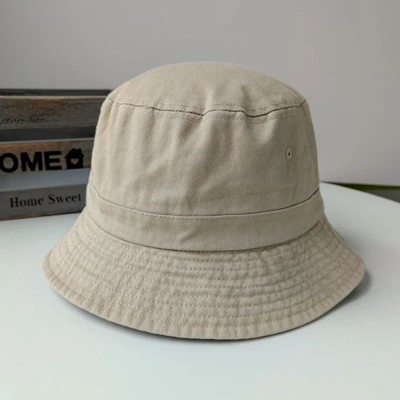Big Head Plus Size Bucket Hat for Men  Pure Cotton Panama Fisherman Hat Korean Man Women 59cm 60cm 62cm 63cm Sun Hat