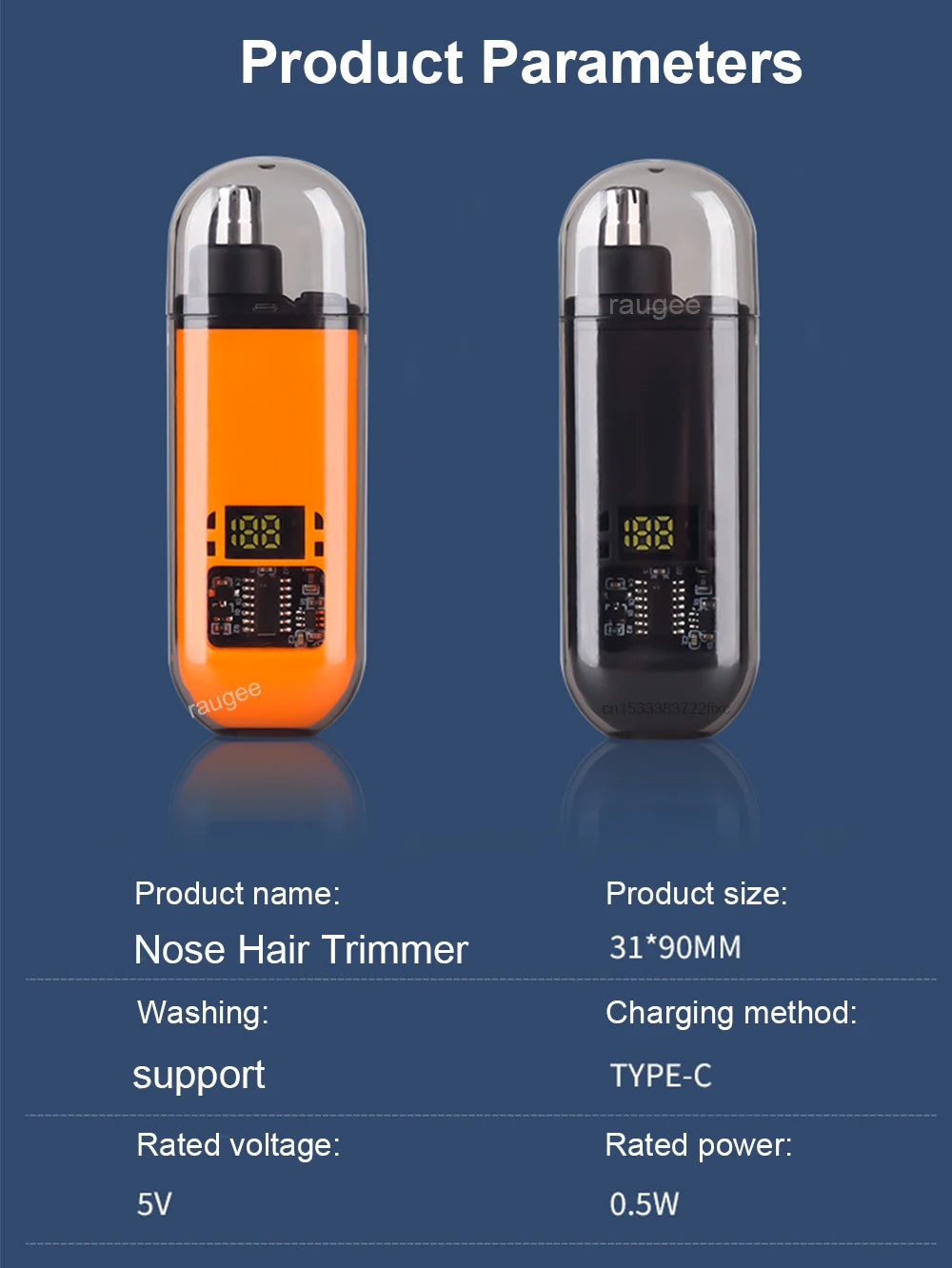 Nose Hair Trimmer Mini Clipper For Men Electric Eyebrow Nose Ears Hair Trimmer USB Rechargeable Travel Portable Nose Hair Cutter