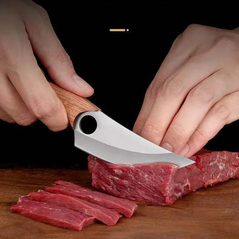 WXCOO Stainless Steel Meat Cleaver Knife Kitchen Sharp Boning Household Fruit Paring BBQ Knife Wooden Handle Kitchen Supplies