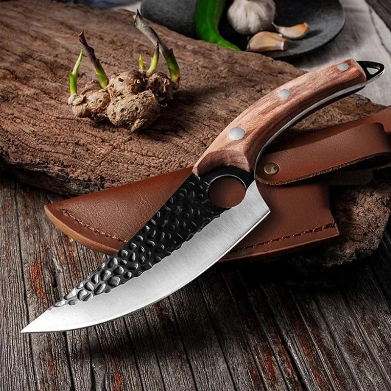 WXCOO Stainless Steel Meat Cleaver Knife Kitchen Sharp Boning Household Fruit Paring BBQ Knife Wooden Handle Kitchen Supplies