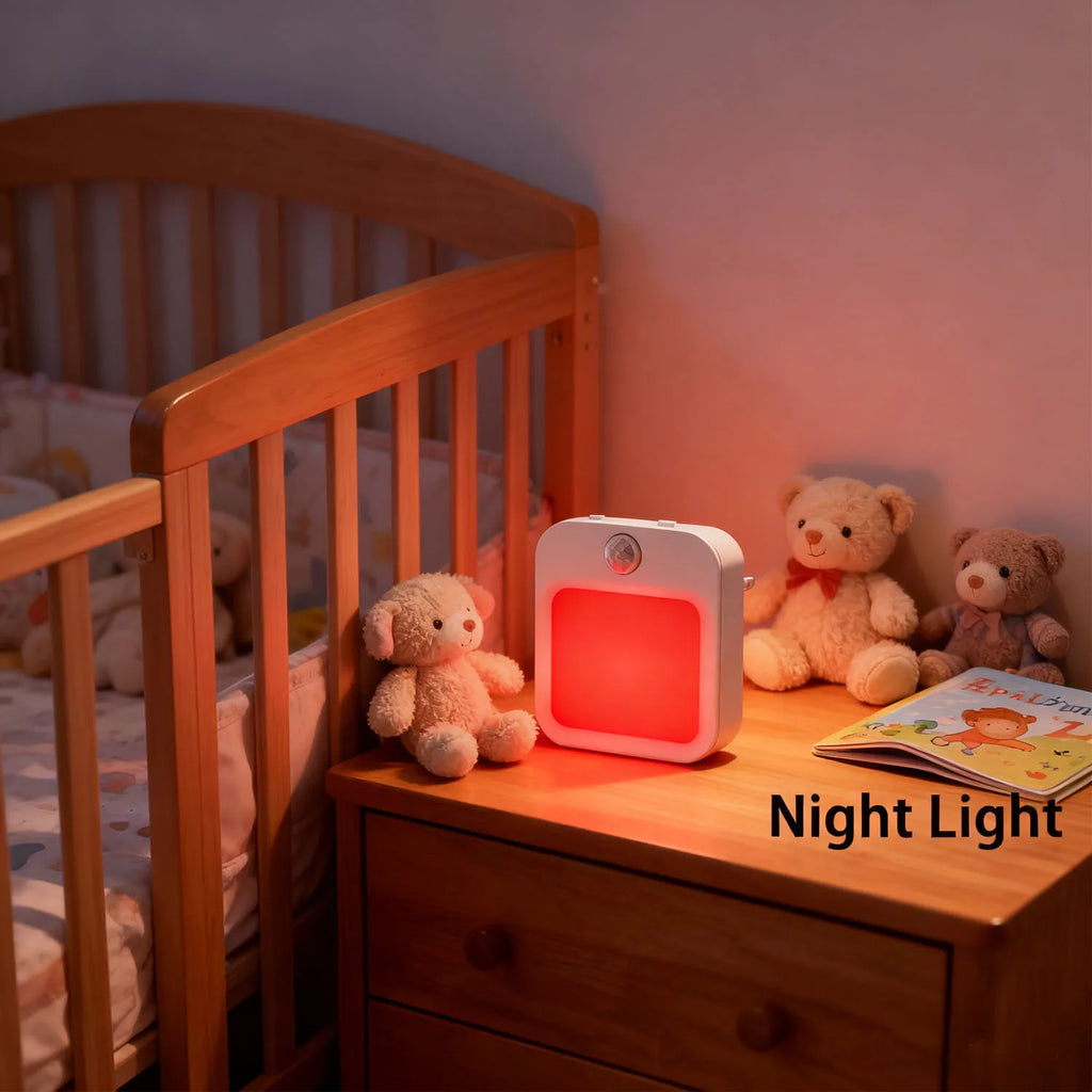 1PC Red Light Night Light With A Plug, Intelligent Night Light, Automatic On/Off, Suitable For Bedroom, Bathroom, Kitchen