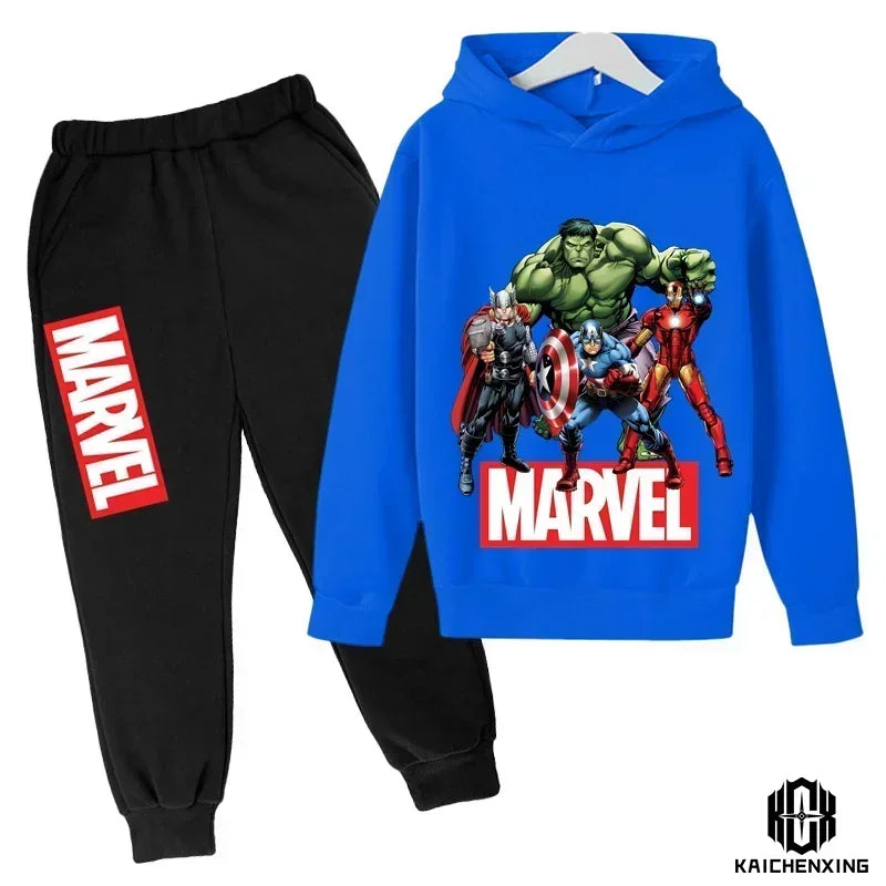 Hulk Hoodies Kids Tracksuits Boy Girl Spring Autumn Winter Sweatshirt Clothes Set Marvel- Super Heros Hooded Pants Suit Children